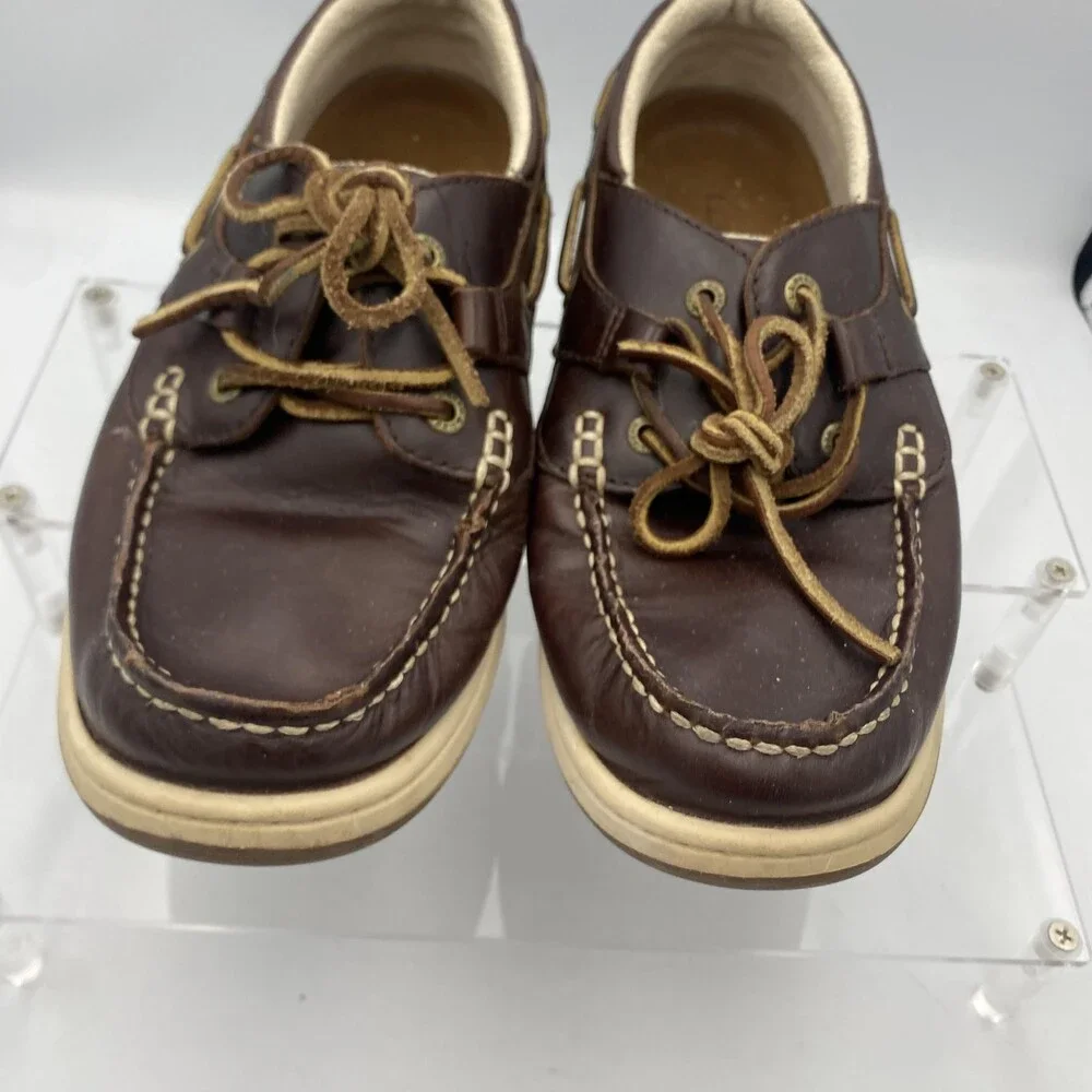 L.L.Bean Shoes Mens Size 8.5M Brown Leather Boat Deck Casual Comfort Lace Up